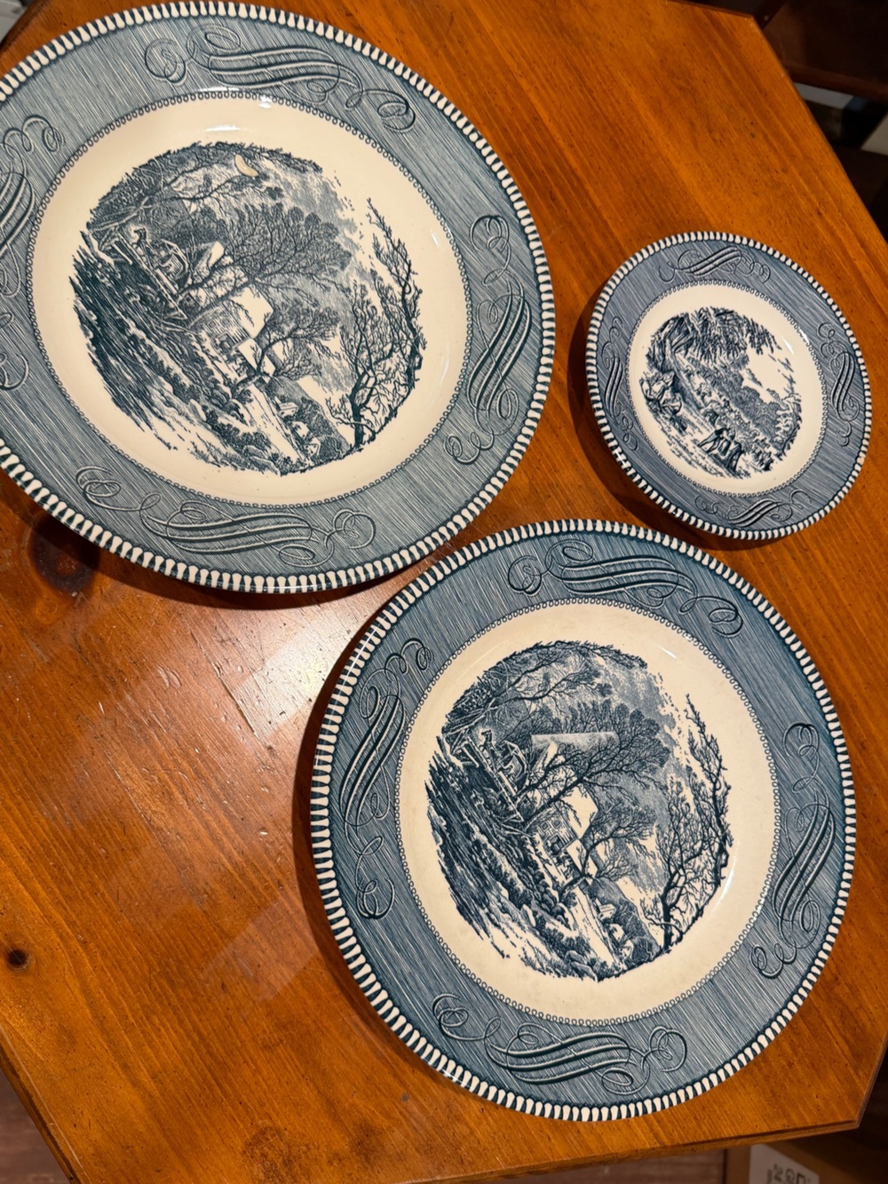 Currier & Ives Transferware Dinner Plate Set - Classic Home Dining